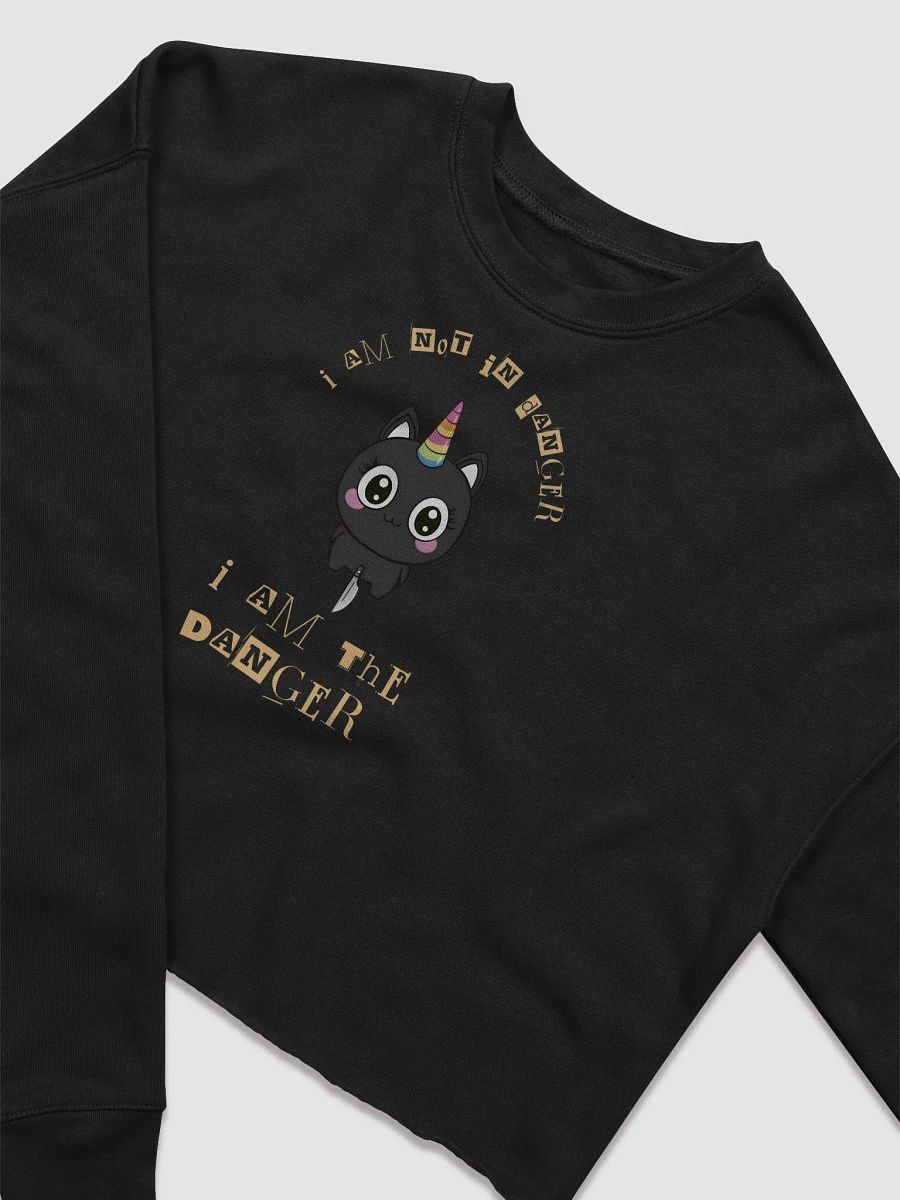I AM THE DANGER Unicorn Cat Horn Crop Sweatshirt product image (3)
