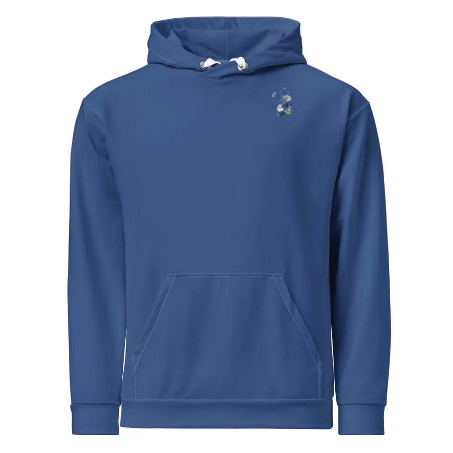 Blue Hoodie With Blue Flowers product image (1)