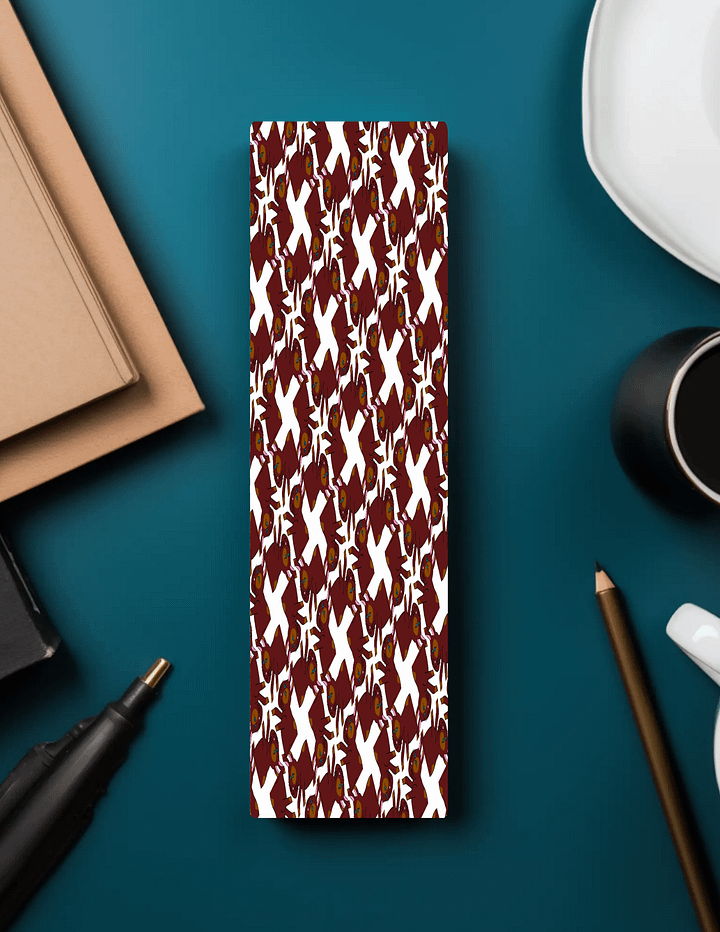 Blue Eyed Brown Curious Cartoon Kitty Pattern Laminated Bookmark with Tassel product image (1)