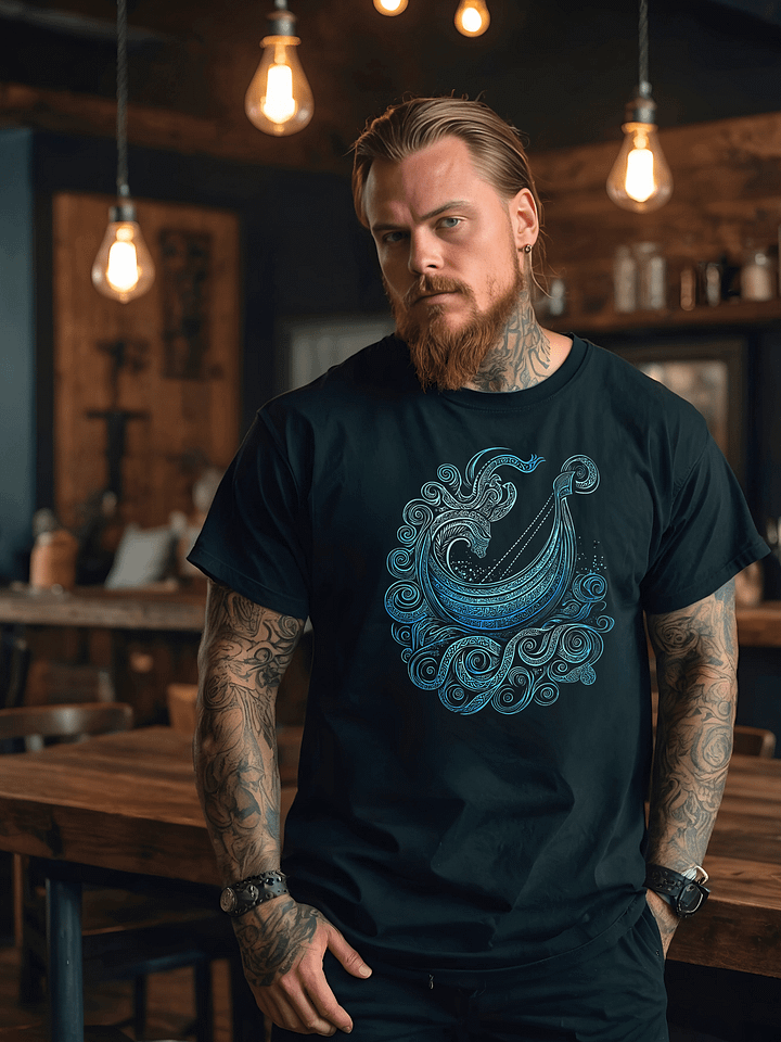 Unisex T-shirt - Longship Urnes - Black product image (1)