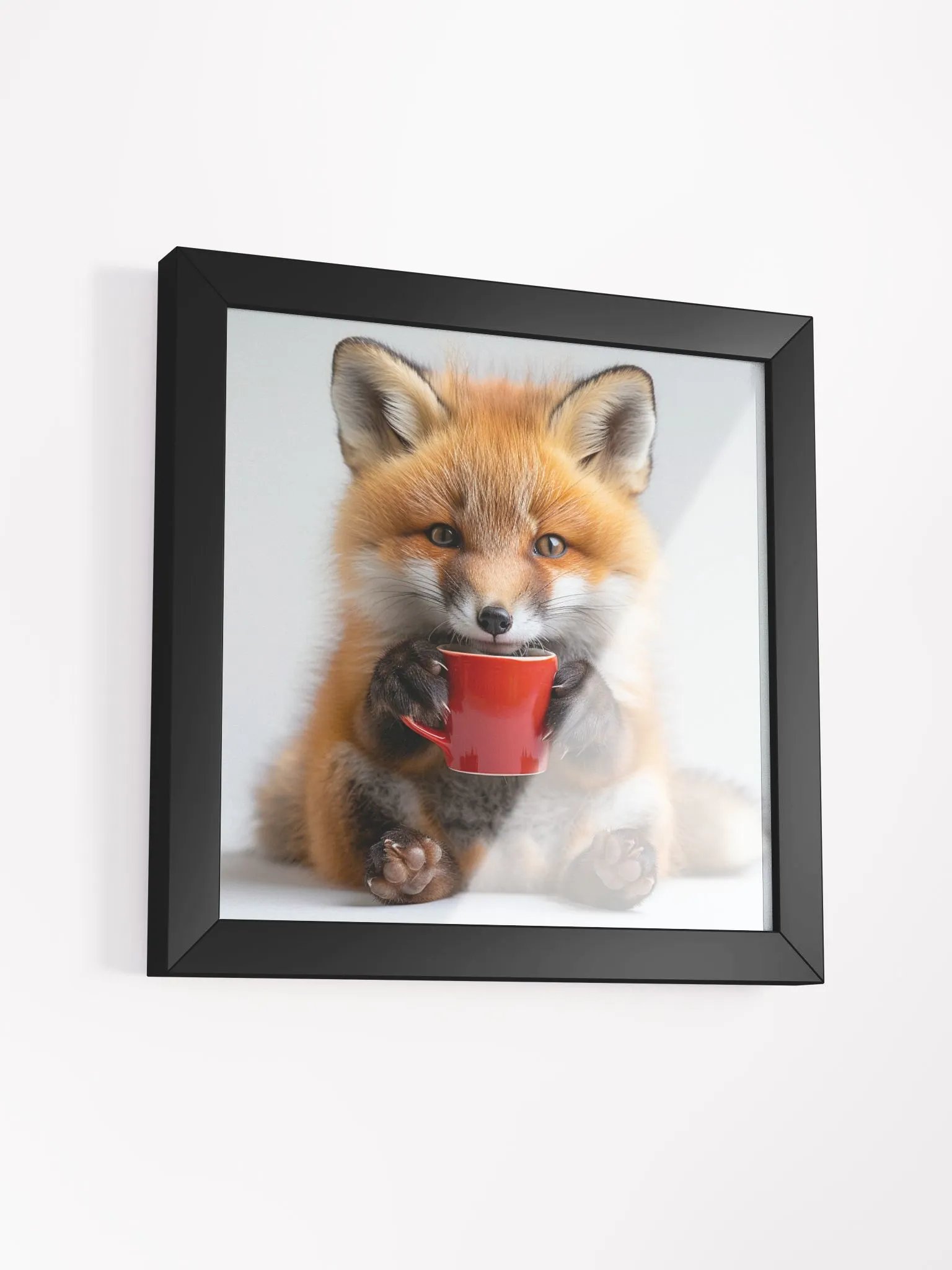Coffee Lover Cute Baby Fox Art product image (4)
