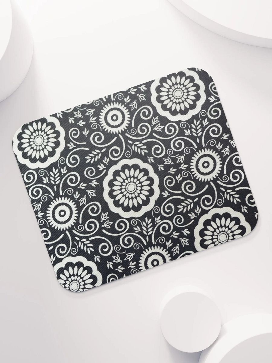 Monochrome Floral Mouse Pad product image (7)