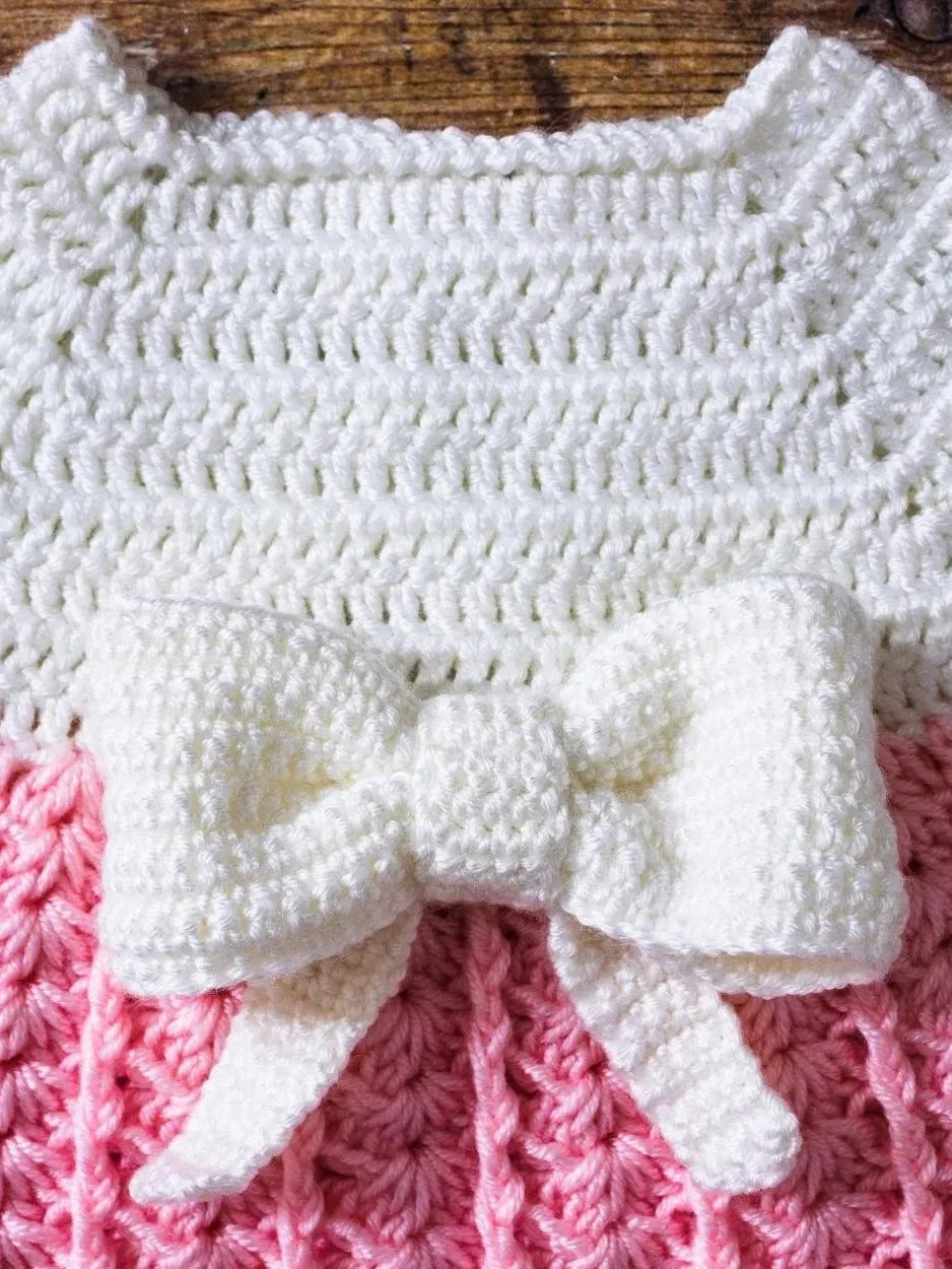 Crochet Pattern: Easy Baby Dress (with 3D Bow) product image (3)