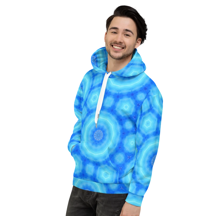 Abstract Circular Pattern in Blues Unisex All Over Print Hoodie product image (8)