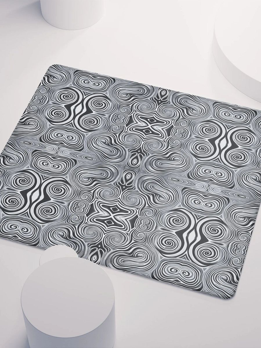 Funky Black and White Noir Liquid Tie-Dye Gaming Mouse Pad product image (4)