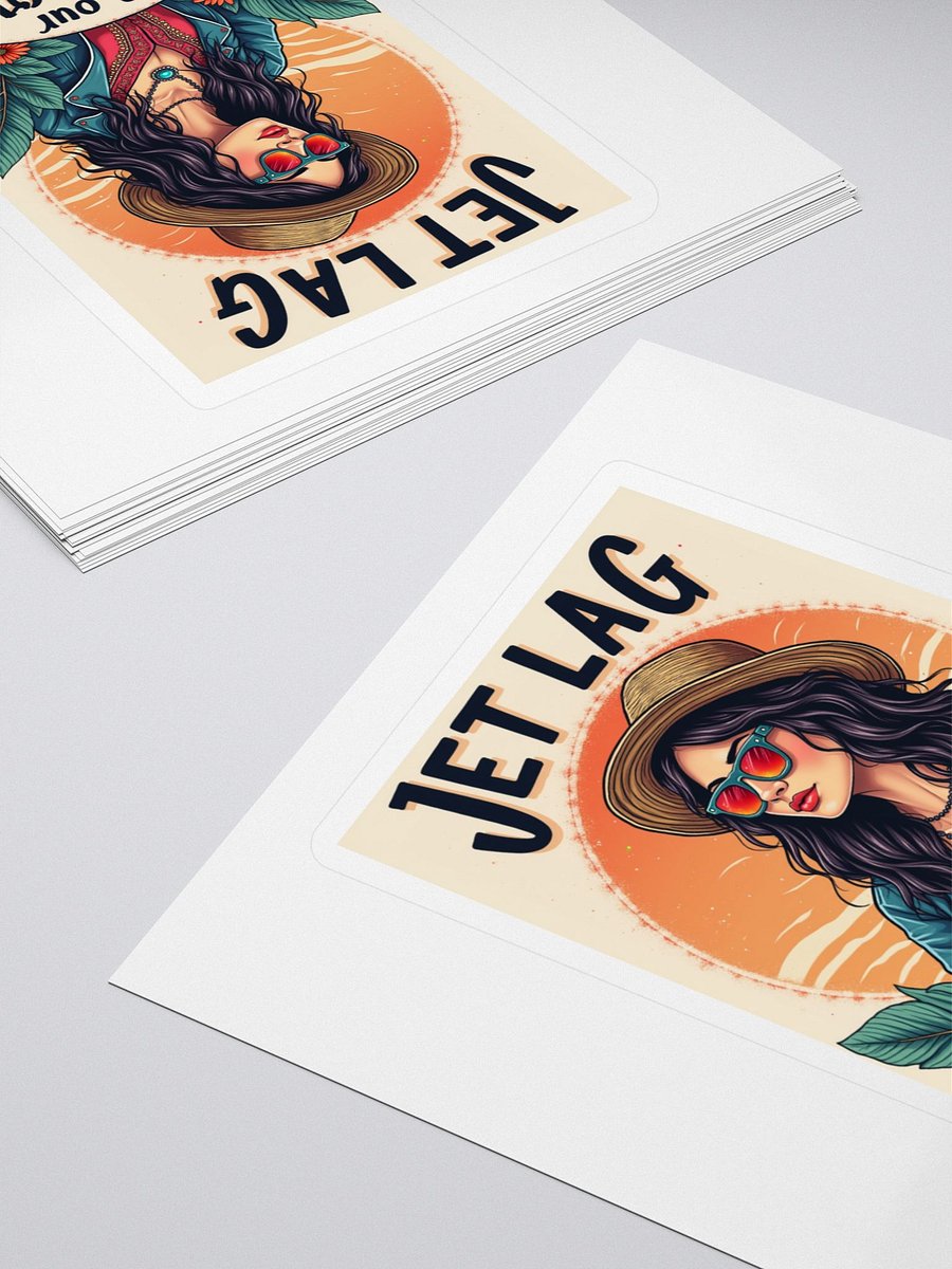 Jet Lag Superpower Sticker – Retro Travel Vibe product image (4)