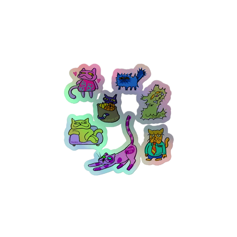 Skrunkly Scrungled Cats Holofoil Stickers product image (1)