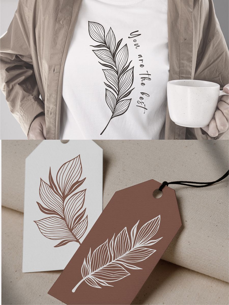 Elegant Line Art Feathers Collection product image (7)