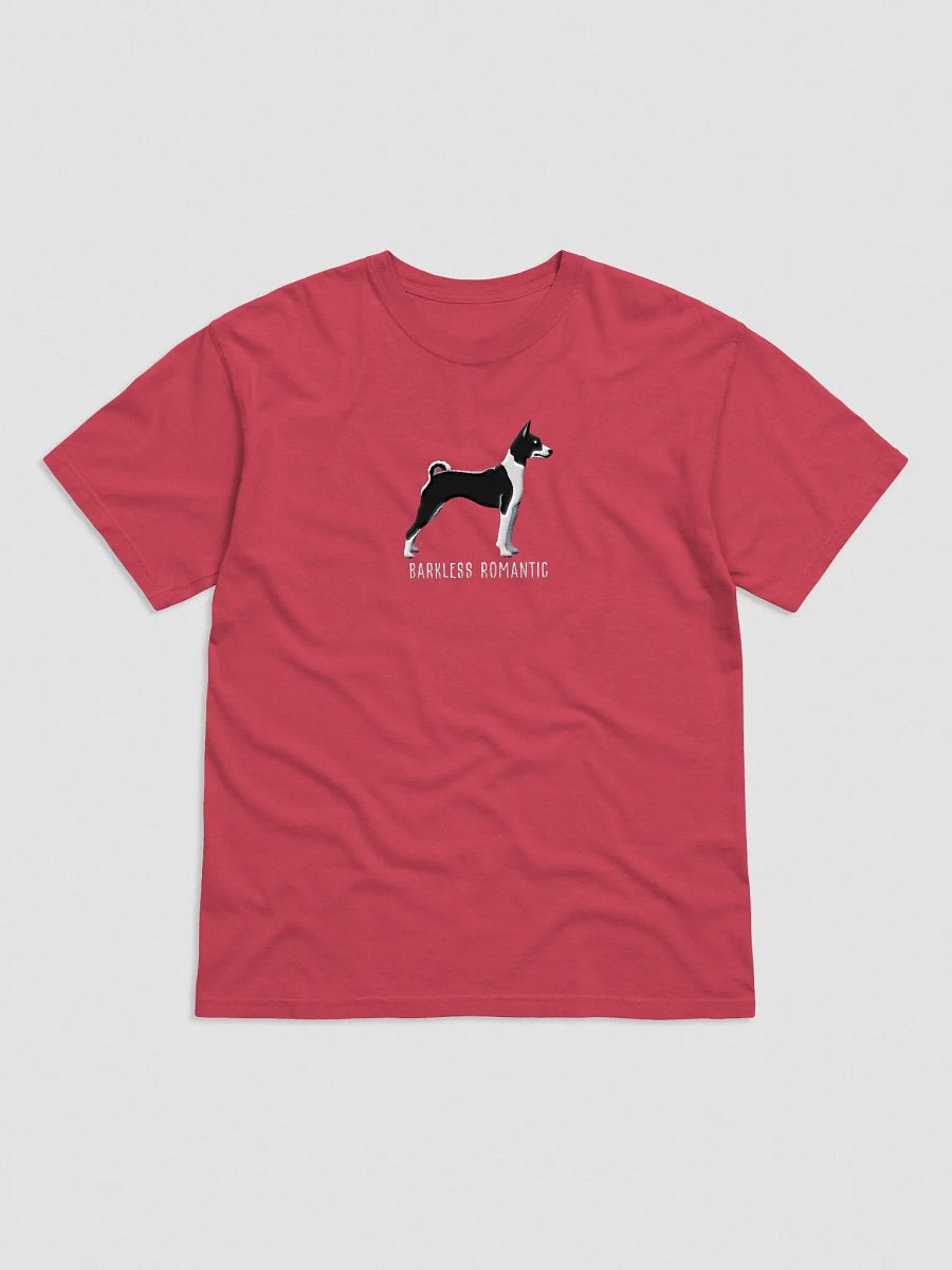 Barkless Romantic T-Shirt(Embroidered) of a Basenji(Black & White) product image (33)