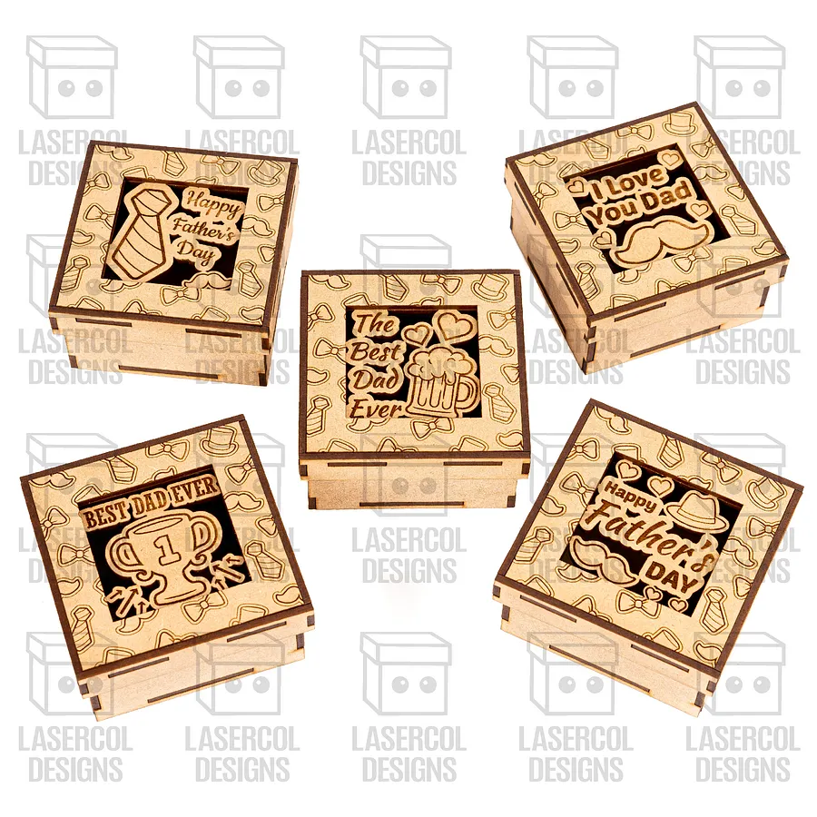 Free Laser File (MAY) - Father's Day Gift Boxes Set 1 (3 Sizes, 5 Styles) product image (2)
