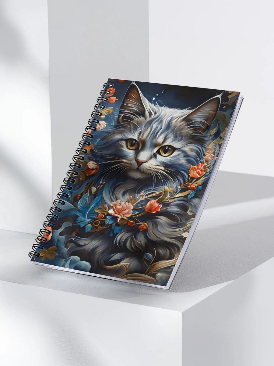 Whiskers & Petals, Serenity in Bloom Spiral Notebook product image (3)