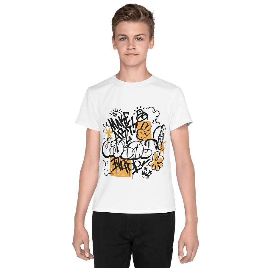 Kids Youth Crew Neck T-Shirt Abstract Scribbles Graffiti product image (1)