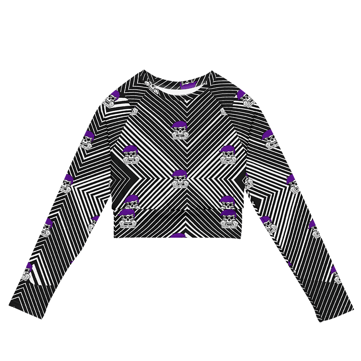 Enigma Nation All-Over Print Recycled Long Sleeve Crop Top product image (2)