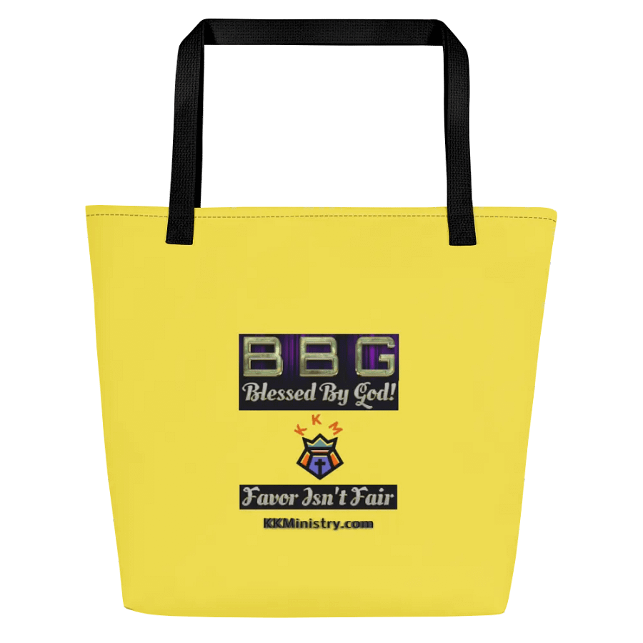 Yellow with Stripes BBG Tote Bag with Pocket product image (1)