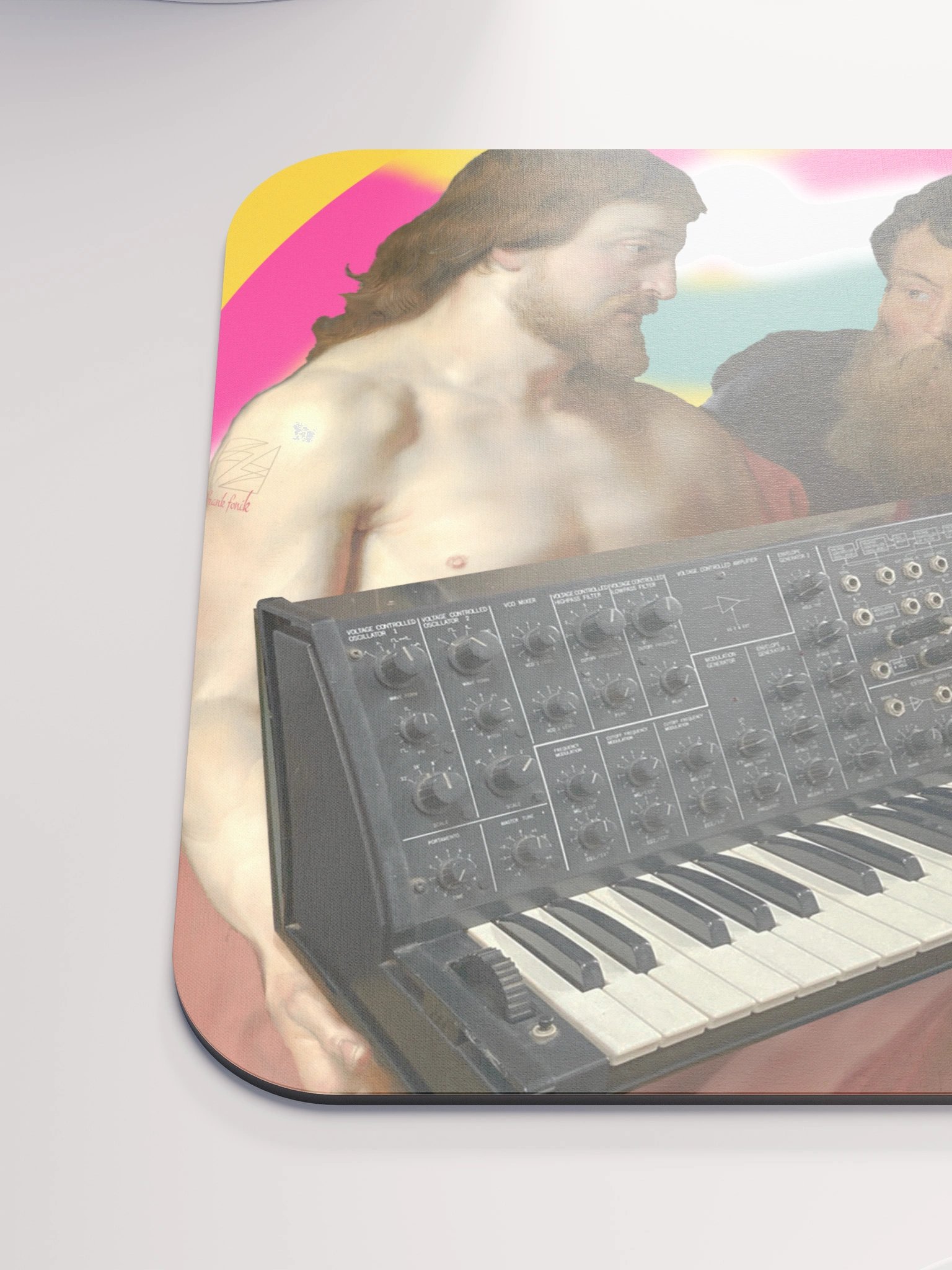 He died for our synths, by Frank Fonik (Japanese Korg MS 20) EDM Techno Classic Mouse Pad product image (6)