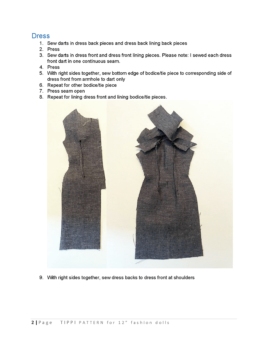 Tippi sewing pattern for 12