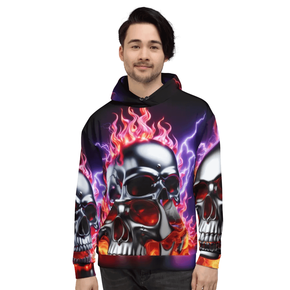 All-Over Recycled Clothing - Unisex Skull Hoodie #18 product image (2)