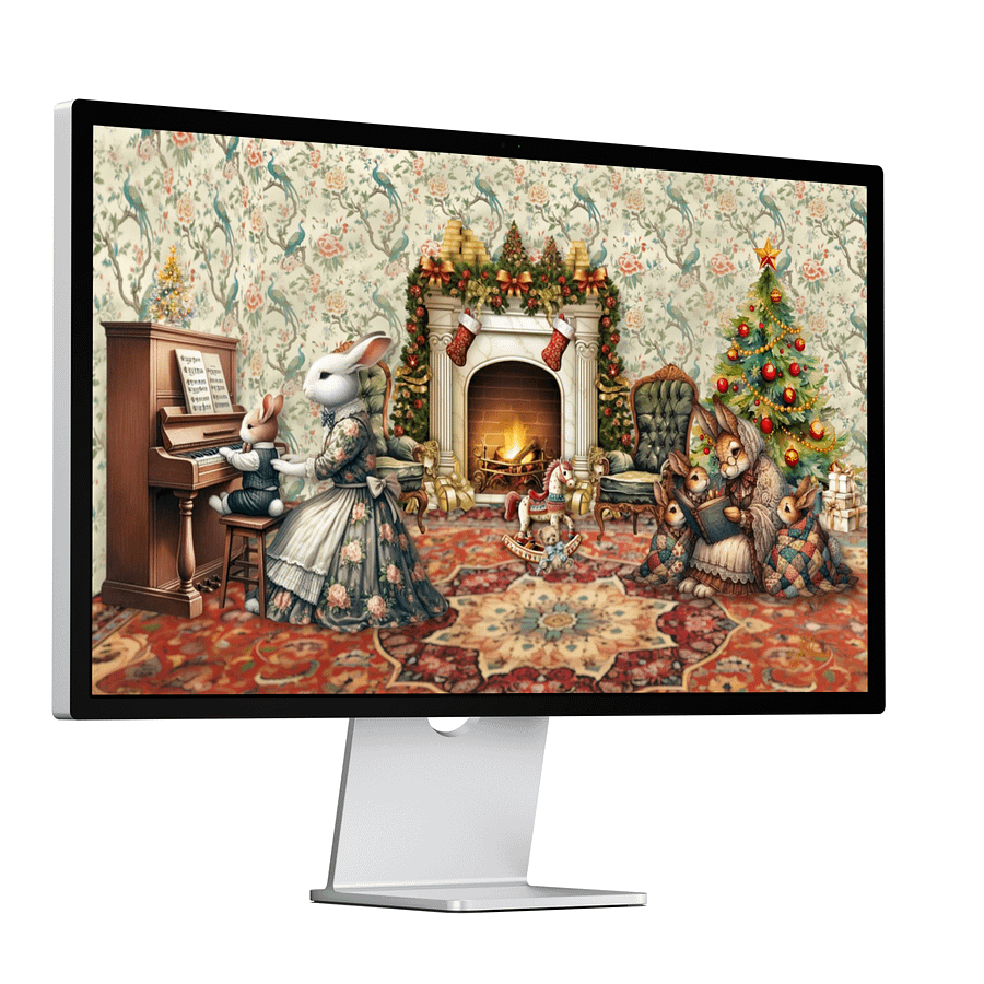 A Regency Christmas Tale Digital Wallpaper – 13 Resolutions for Laptop, Desktop & Smart TV | Festive Holiday Scenes product image (4)
