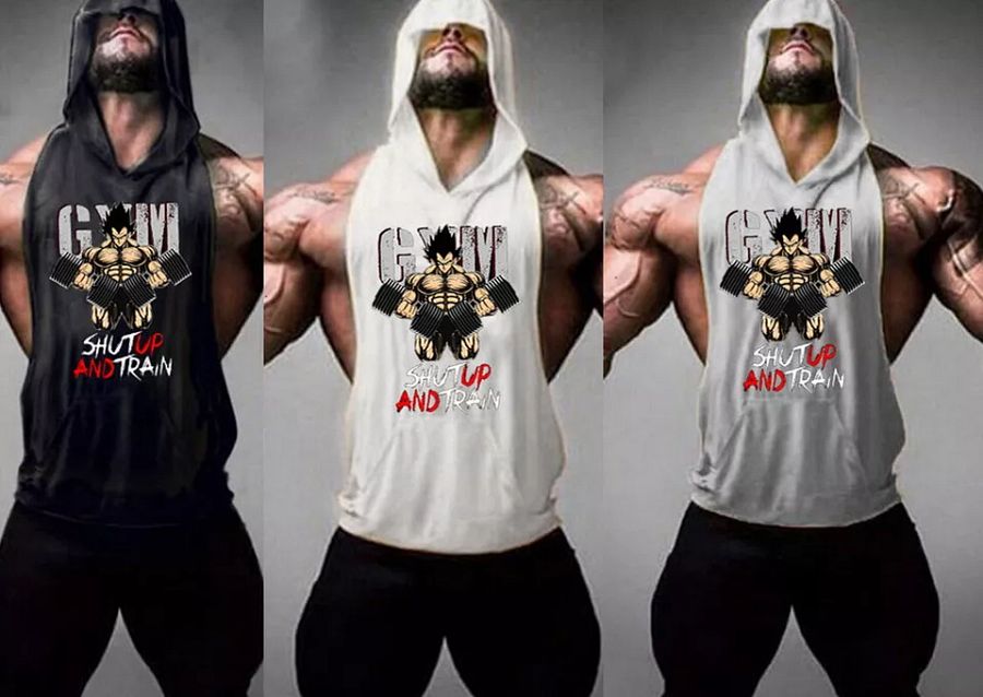 Men's Workout Hooded Tank Tops Bodybuilding Muscle T Shirt Sleeveless Gym Hoodie product image (3)