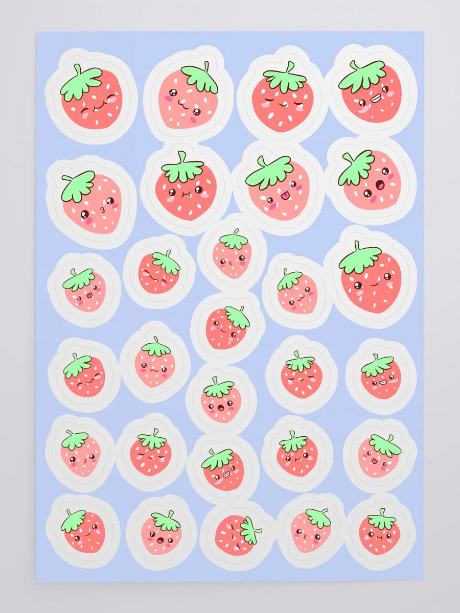 Adorable Strawberry Smiles Sticker Sheet product image (5)