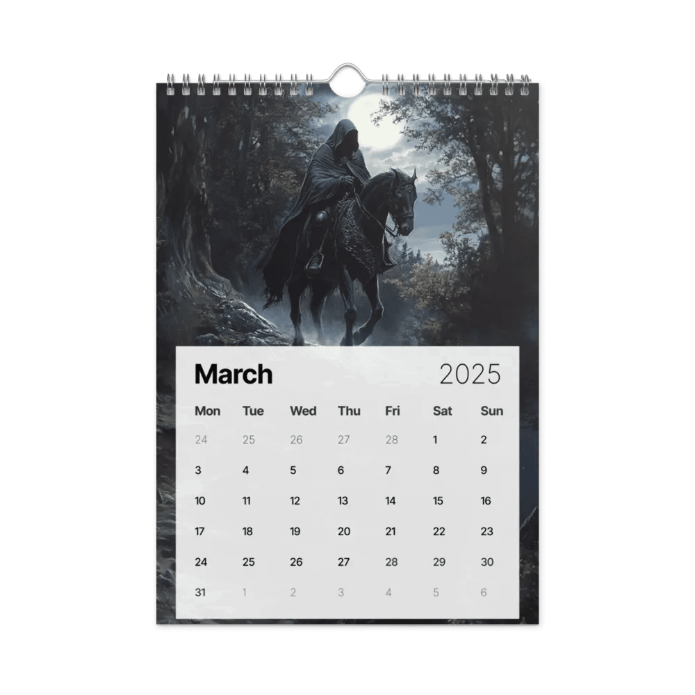 Dark Rider Wall Calendar (2025) by Allcolor product image (4)