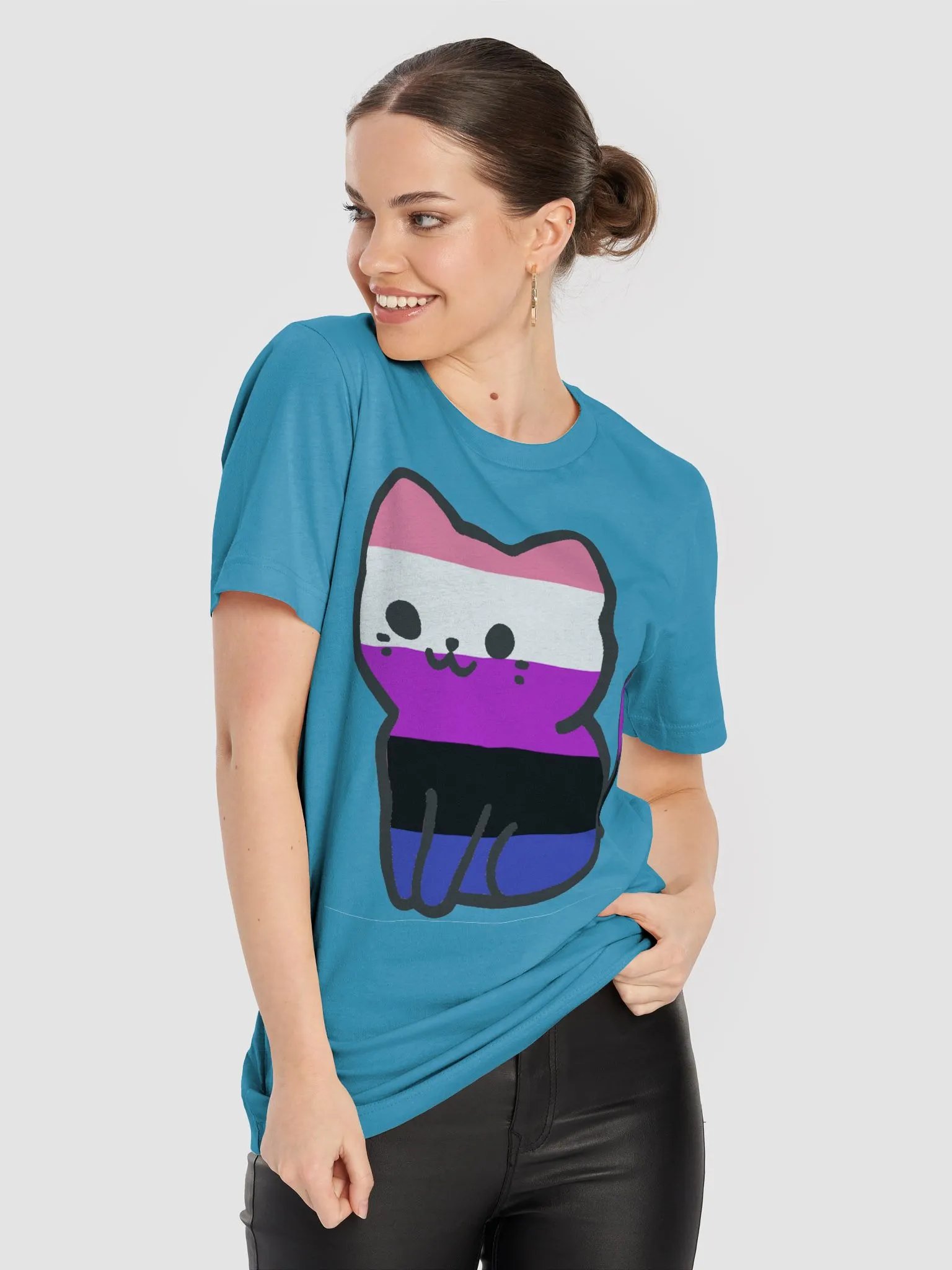 Genderfluid Pride Kitty Woman's Shirt product image (83)