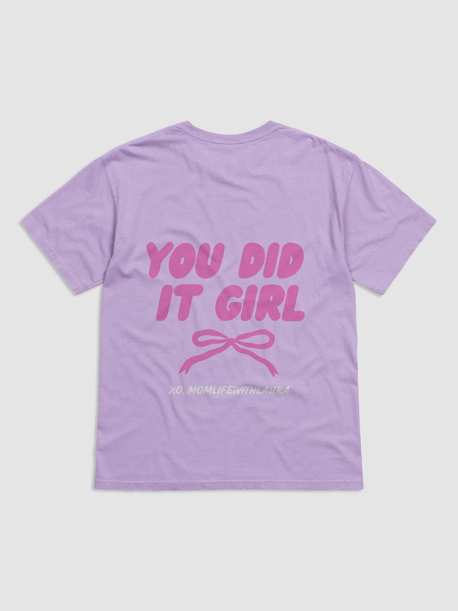 You Did it Girl Bow Comfort Colors Tee - Hot Pink/Orchid product image (2)