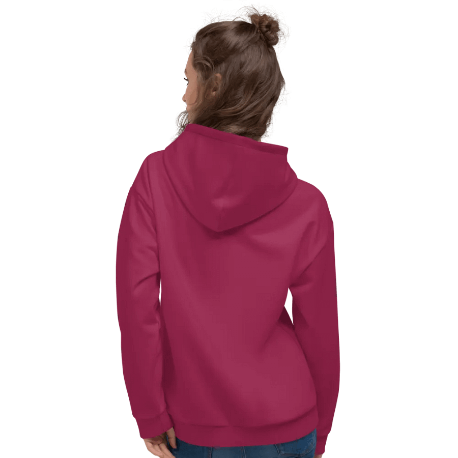 Plain Dark Red True Summer Unisex Recycled Polyester Heavyweight Premium Hoodie by Treasure Pie product image (10)