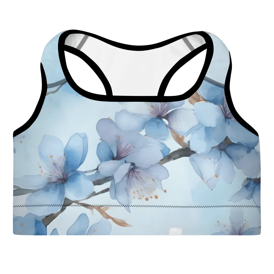 Tranquil Blue Blossoms Padded Sports Bra product image (1)