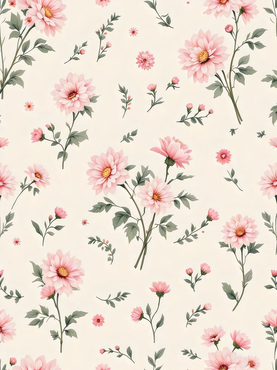 15 Pink Flowers Pattern wallpaper Clipart - Digital Collection for Creative Projects and Decor product image (3)