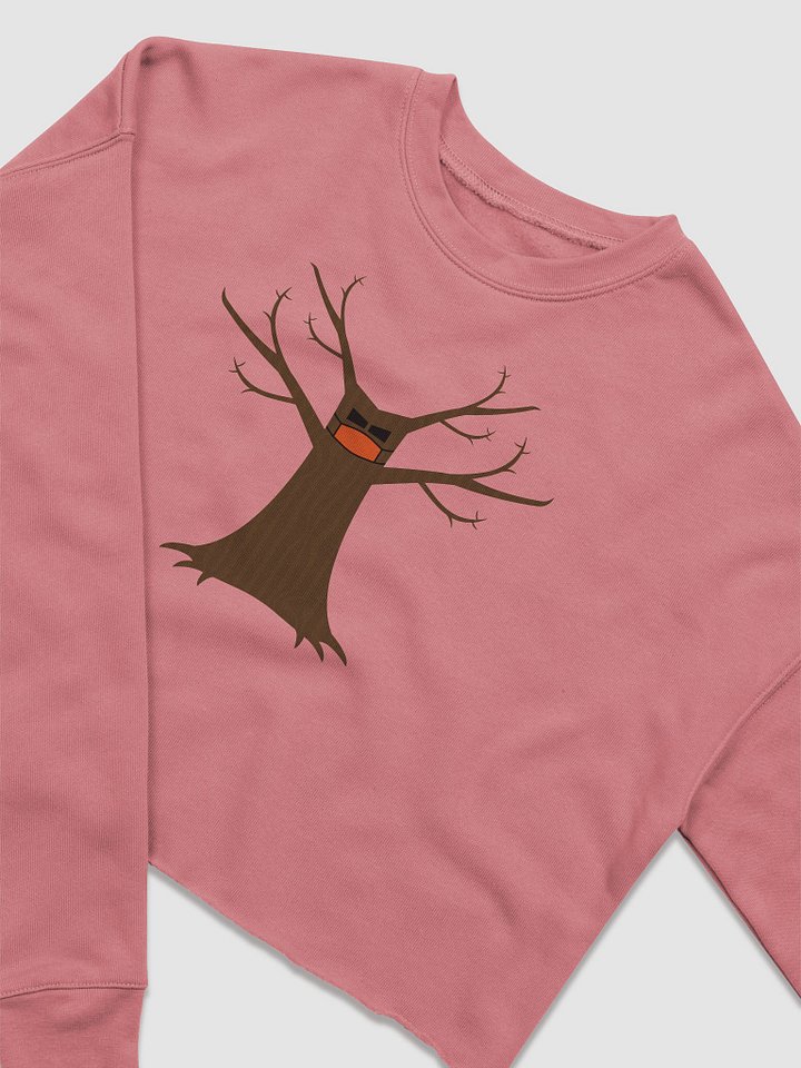 Spooky Tree Wearing A Face Mask Women Fleece Crop Sweatshirt product image (2)