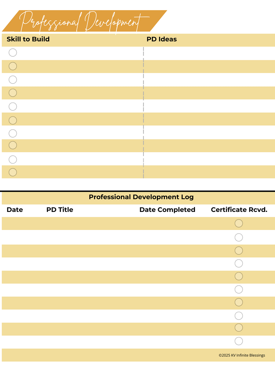 Professional Growth Journal – Printable Bullet Journal Layout for Educators product image (5)