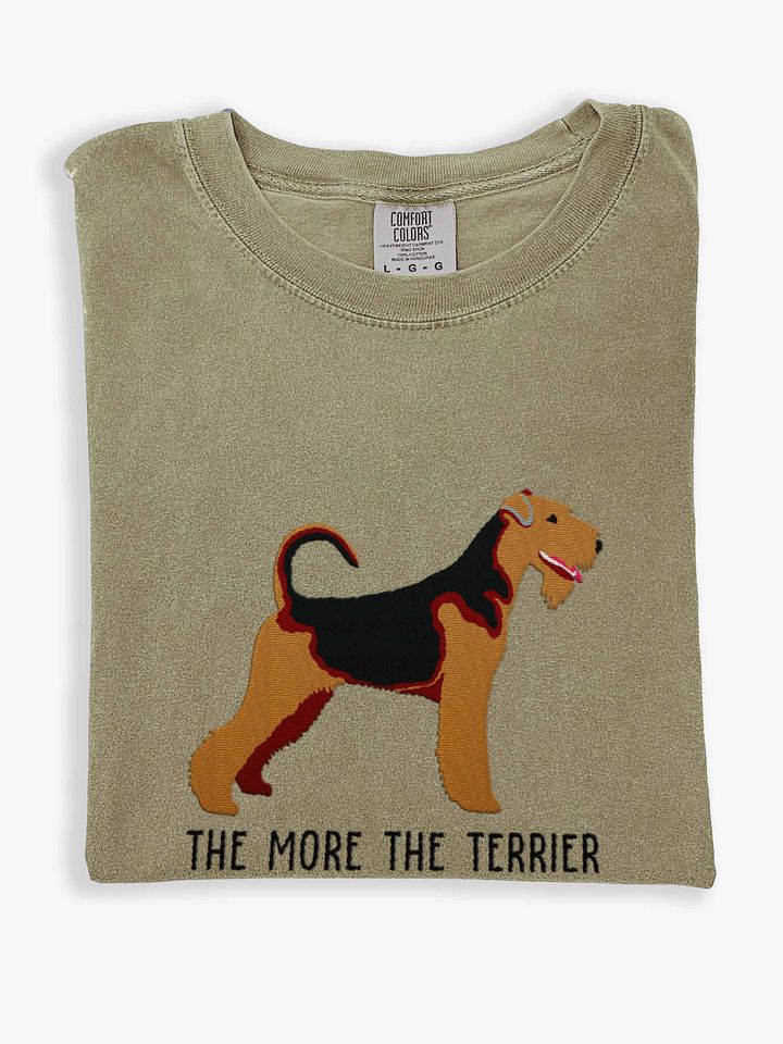 The More The Terrier T-Shirt(Embroidered) of an Airedale Terrier product image (1)