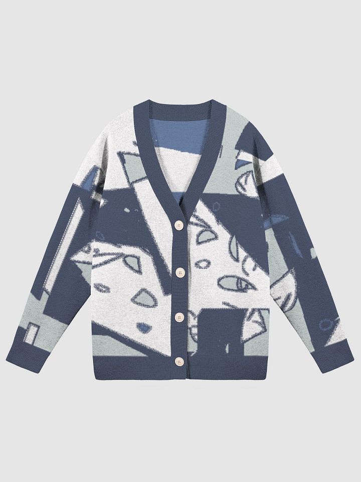 Miniaday Designs Abstract in Blue Knitted Sweater Without Pockets product image (4)