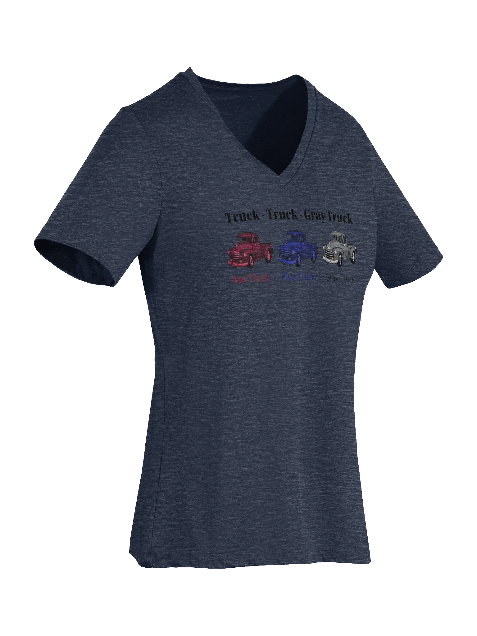 Truck Truck Gray Truck T-Shirt (Womens V-Neck) product image (7)