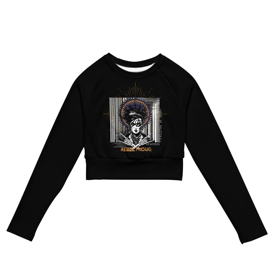 REBEL PROUD CYBERPUNK GOTH LONG SLEEVE CROPPED TOP product image (1)