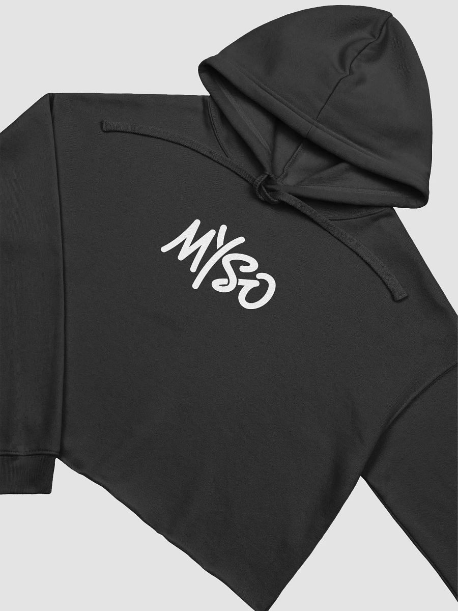 MYSO Crop Black Hoodie with White Solo Logo product image (3)