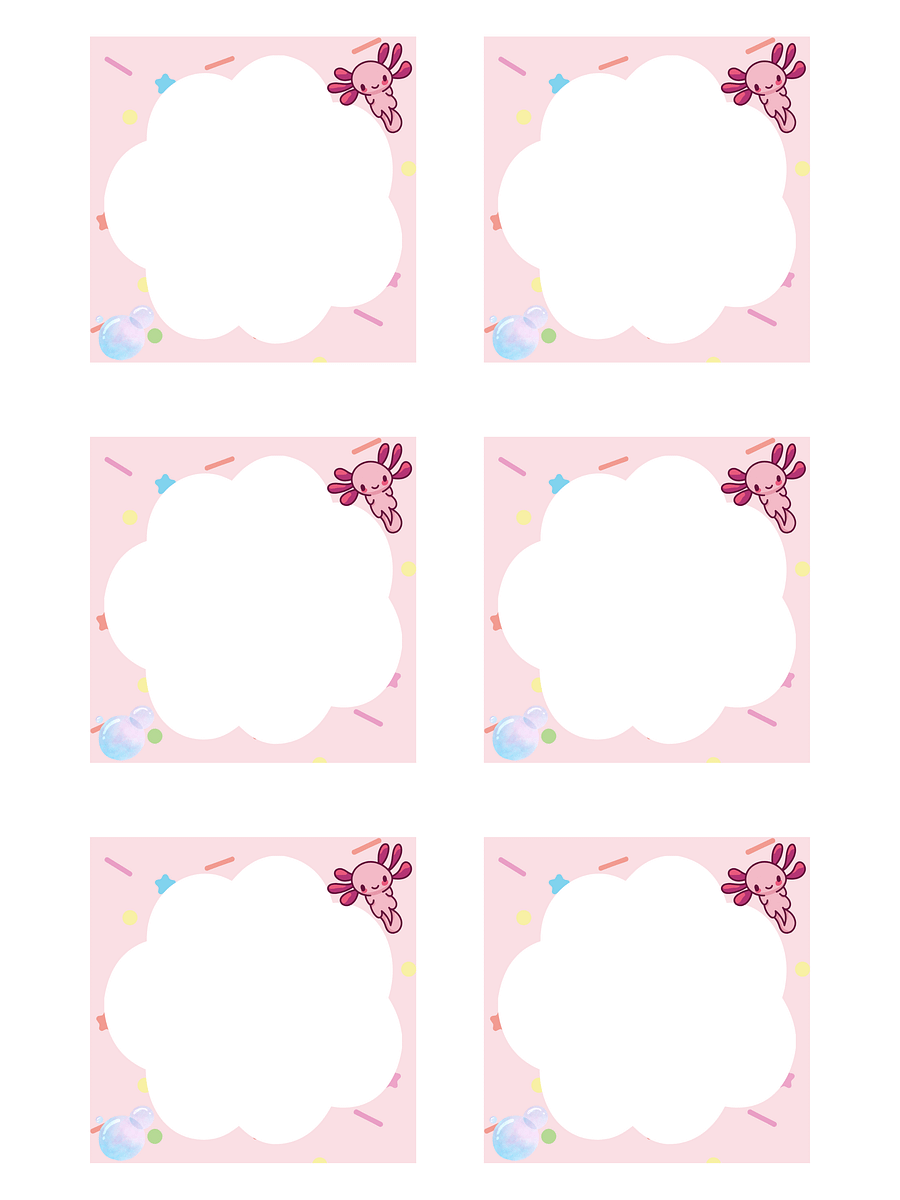 Printable Cloud Axolotl Memo Pad product image (1)