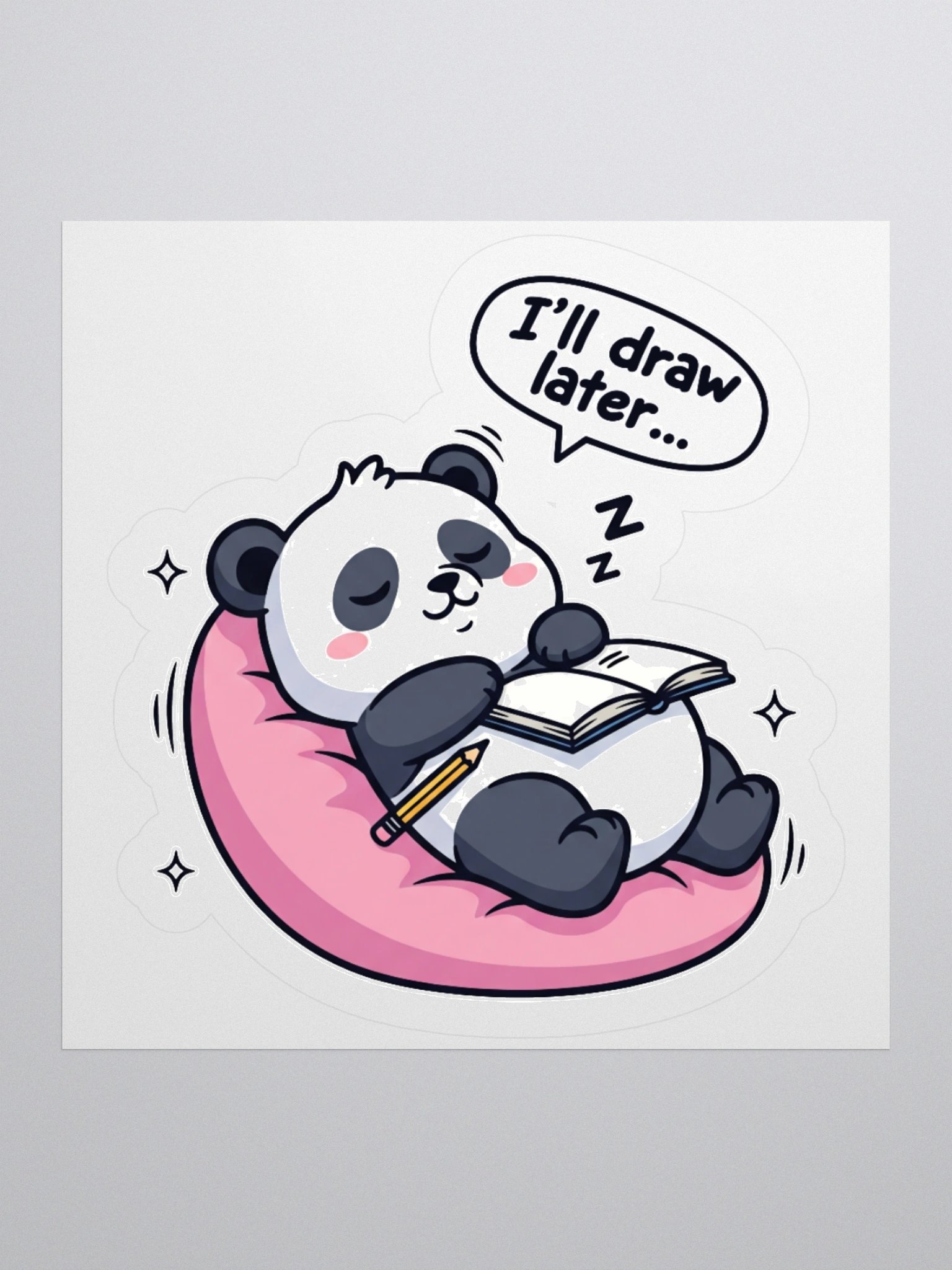 Procrastination Panda Kiss Cut Sticker product image (1)