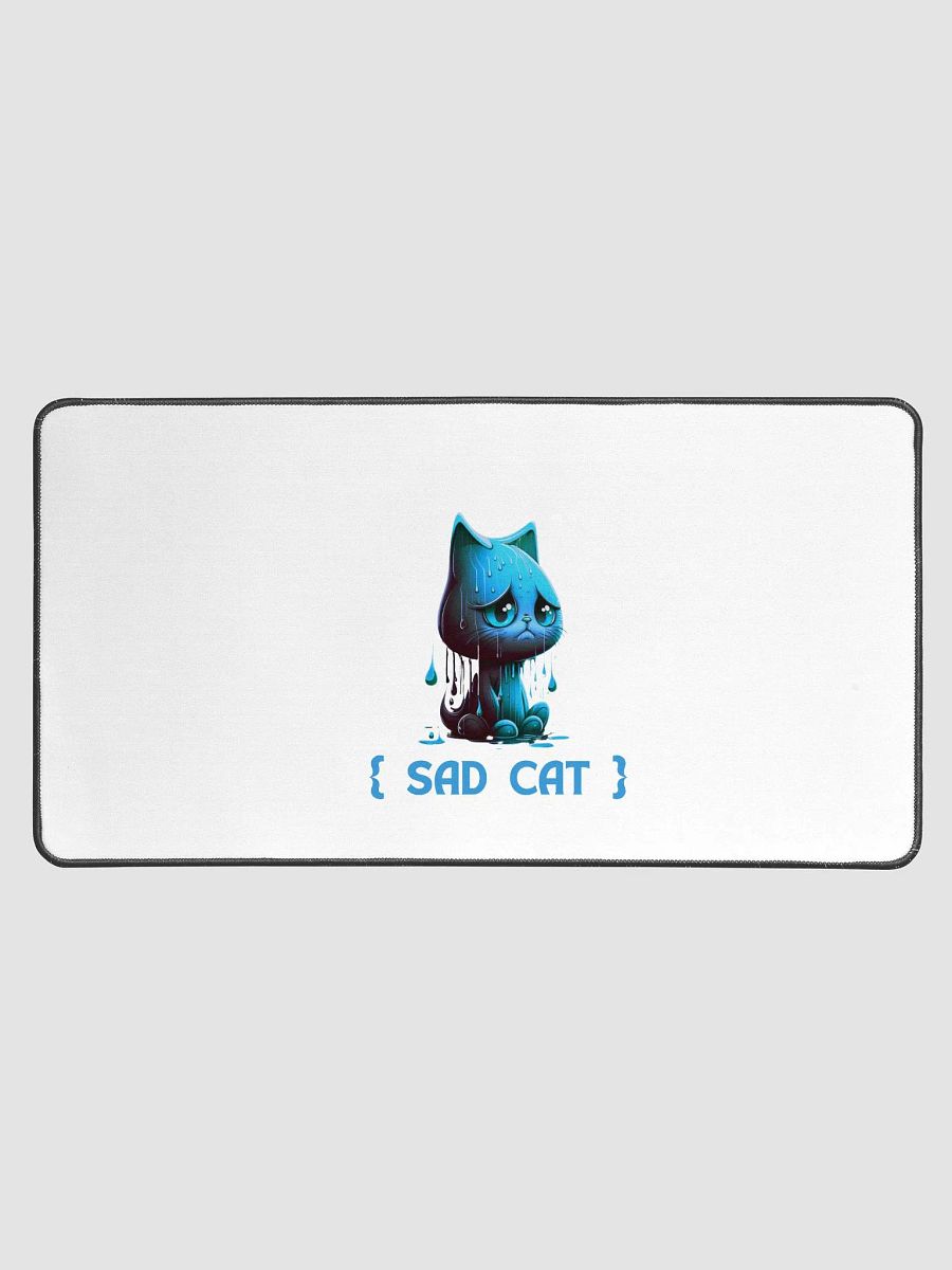 Blue Rain Sad Cat Desk Mat product image (1)
