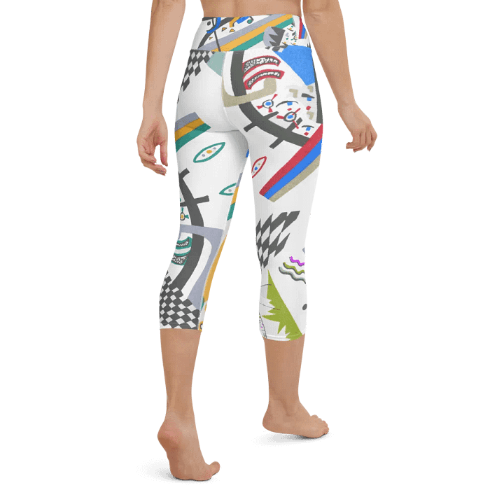 Abstract Lithographic Pattern Design Yoga Capri Legging - V4 product image (1)