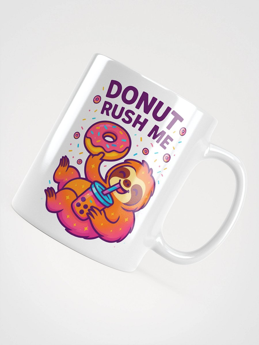 Donut Rush Me Sloth Mug – Funny Donut Coffee Cup for Slow Mornings & Boba Fans product image (4)