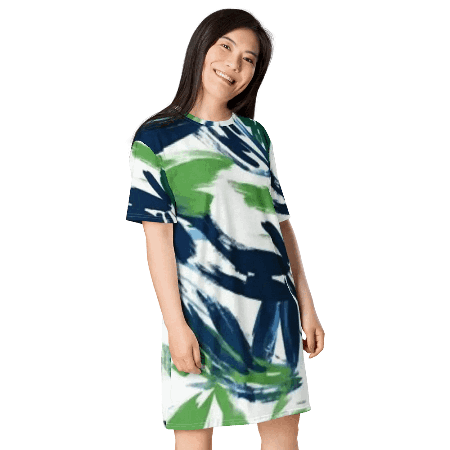 Woman T-Shirt Dress Green Pattern product image (4)