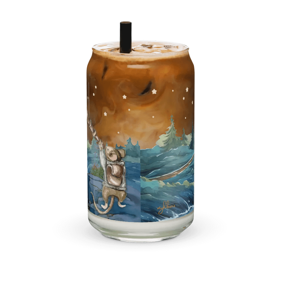 Celestial Mouse Stargazing Bliss Glass Can | 16 oz Magical Night Sky Drinkware product image (11)