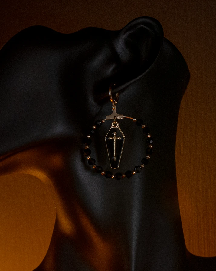 Black and Gold Coffin Hoop product image (1)