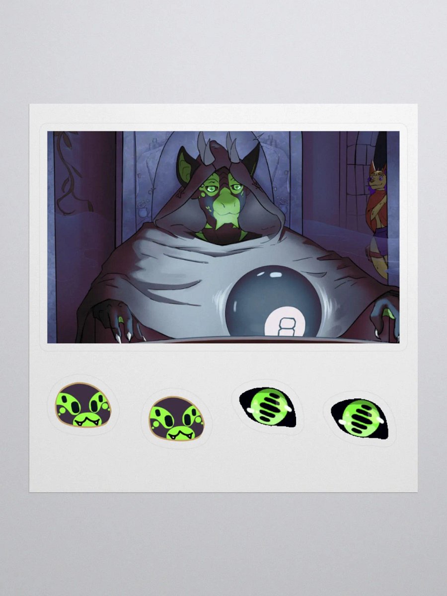 Attic Ponders the Magic 8-Ball Sticker product image (1)