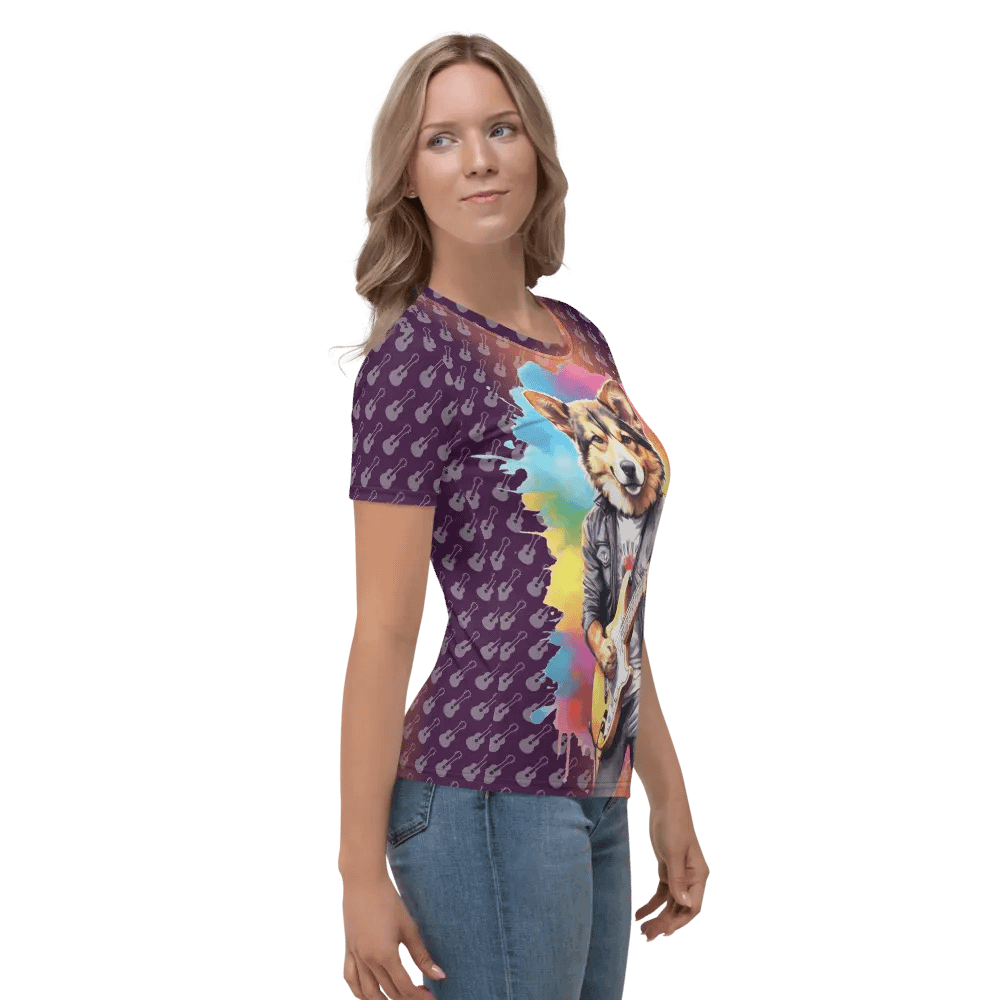 Cool Dog Play Guitar All Over Print T-shirt product image (5)