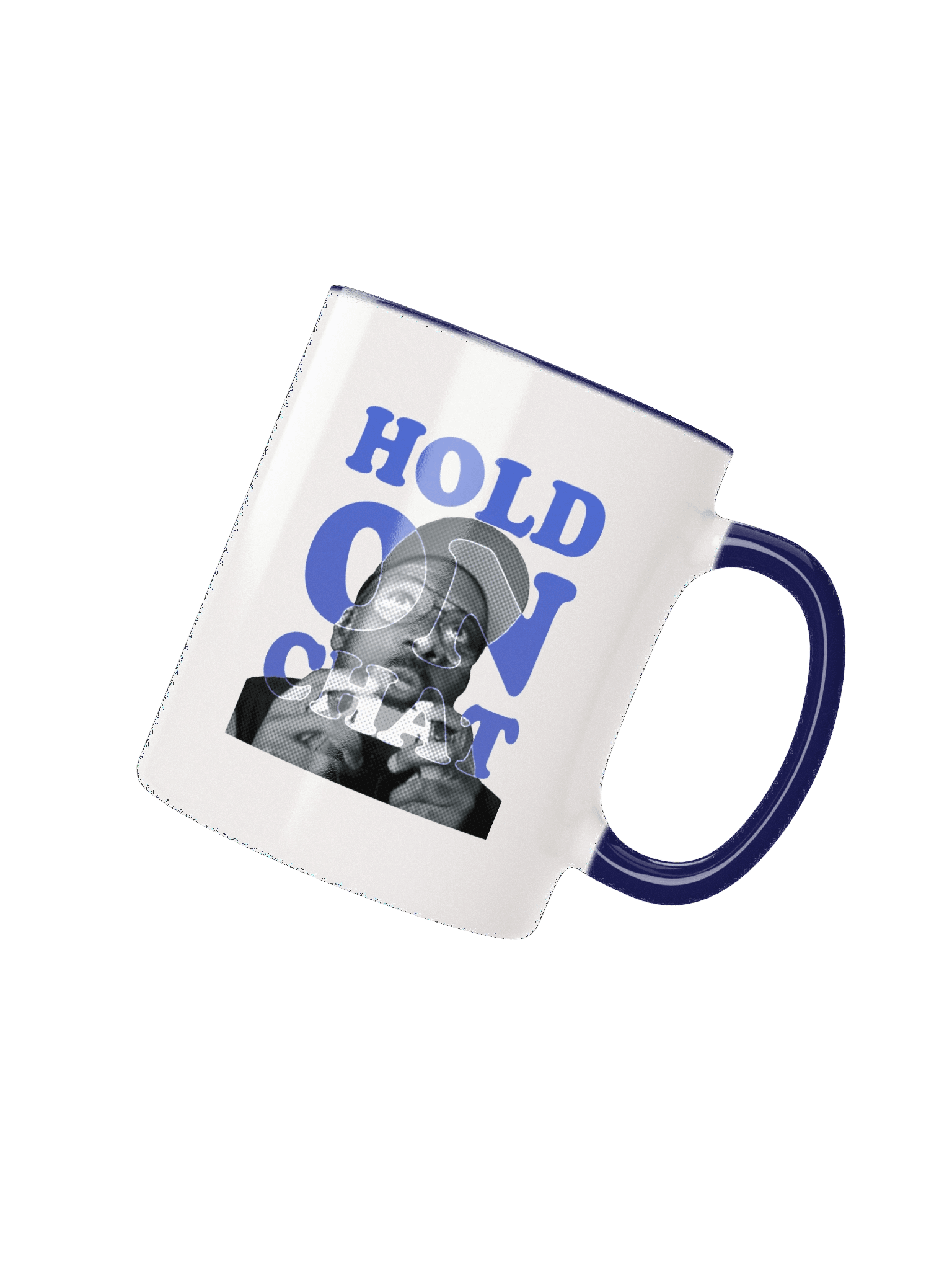 Hold On Chat Ceramic Mug (blue) product image (2)