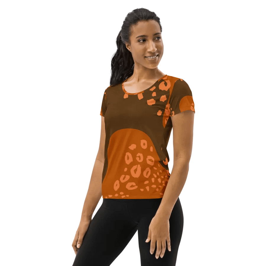 Orange Animal Print Women's Sports Tee product image (3)