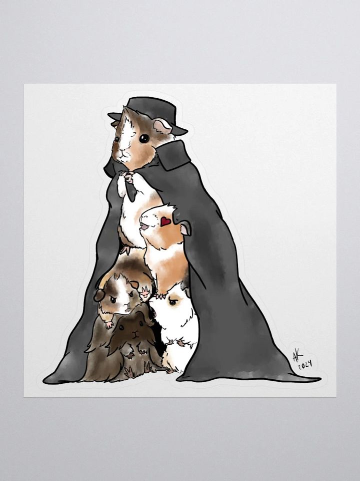 Five Guinea Pigs in a Trench Coat Sticker product image (1)